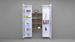 Vetrina Bianco 14 Ripiani 2 Ante 40x30x180h cm, 19 Vani - Marea