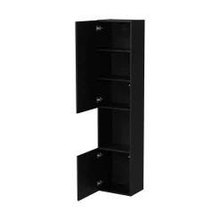 Vetrina Nero Antracite 4 Ripiani Apertura Push Pull 39.9x29.8x180h cm, 2 Ante - Botte